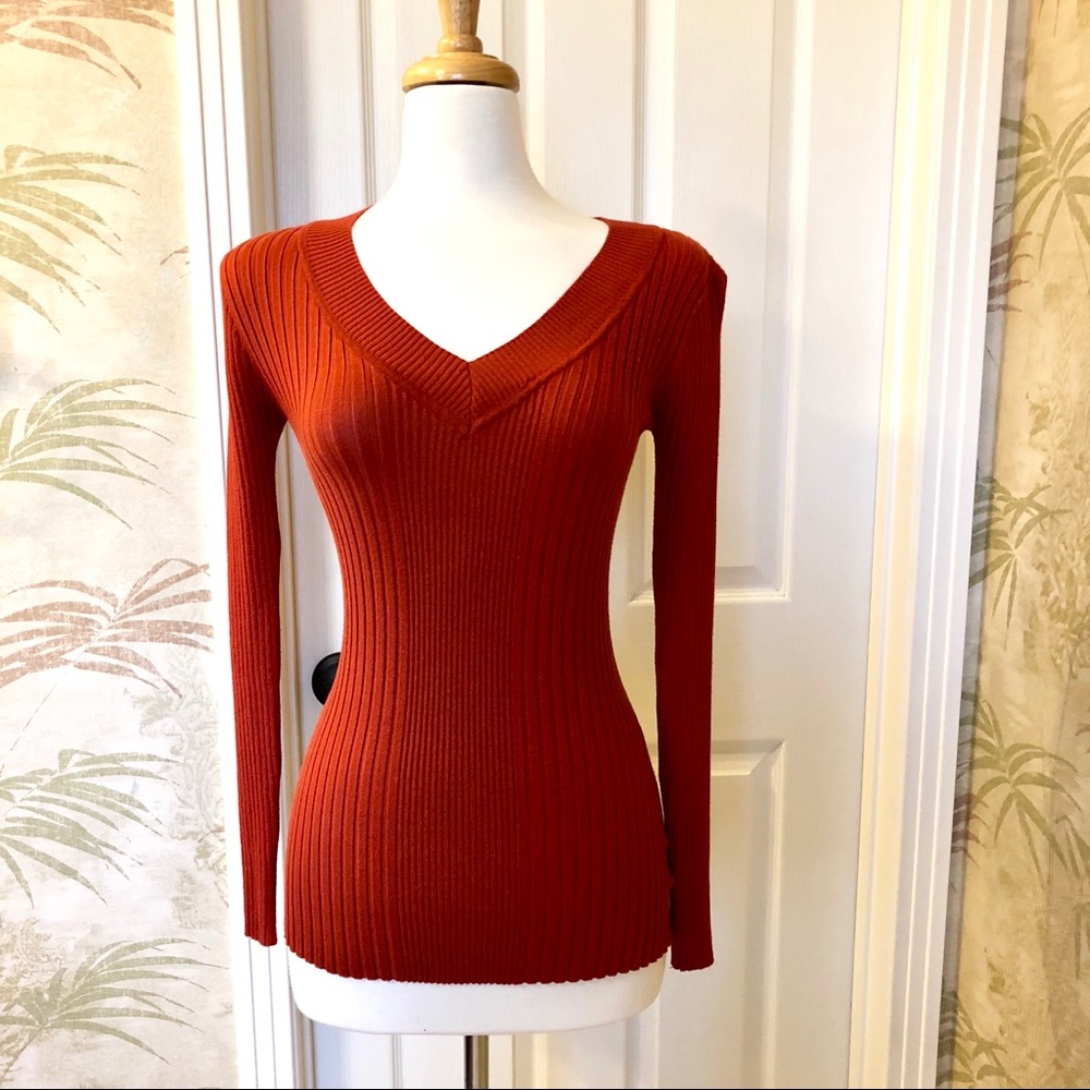 ✨SALE✨ Amber/Orange long sleeve ribbed sweater top